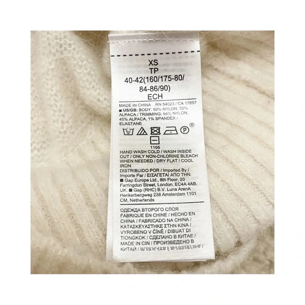 Banana Republic Ambra Crew Neck Alpaca Sweater Cream Ivory Size XS Extra Small - Picture 5 of 7